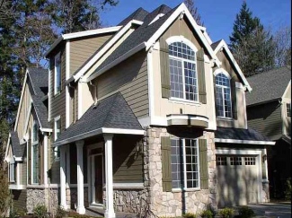 photo of front entry and corner den of the Avocet home plan